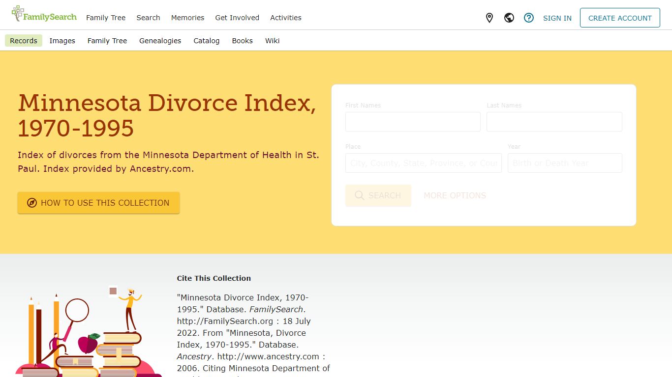 Minnesota Divorce Index, 1970-1995 • FamilySearch